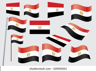 set of flags of Egypt vector illustration
