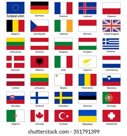 Set of flags of the Europe