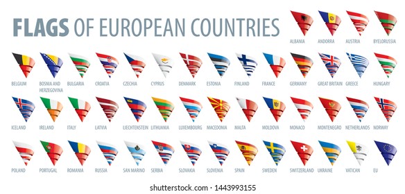 Set of flags of Europe. Vector illustration