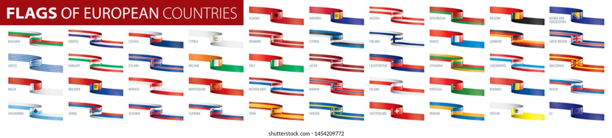 Set of flags of Europe. Vector illustration