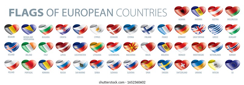 Set of flags of Europe. Vector illustration