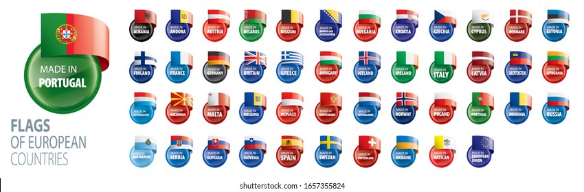 Set of flags of Europe. Vector illustration