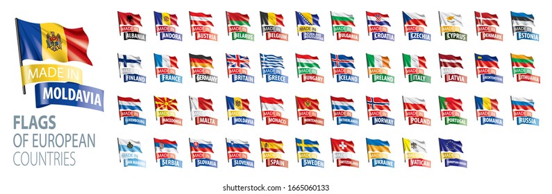 Set of flags of Europe. Vector illustration - Shutterstock ID 1665060133
