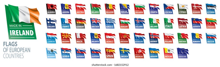 Set of flags of Europe. Vector illustration - Shutterstock ID 1682152912
