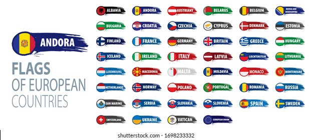 Set of flags of Europe. Vector illustration