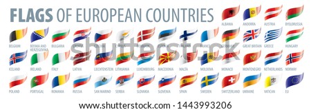 Set of flags of Europe. Vector illustration