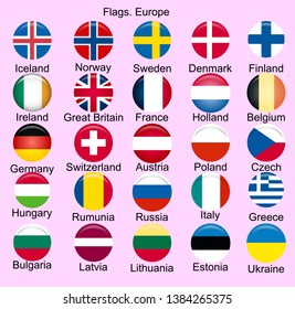 Set of Flags of european countries.