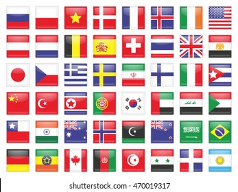 set of flags in the form of squares 