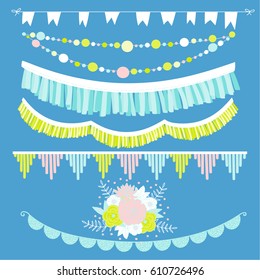 Set of flags and garlands