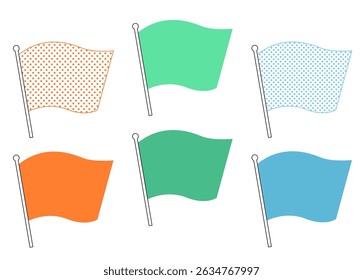 A set of flags in gentle colors. Perfect for sale flyers. Great for adding text to the flags.