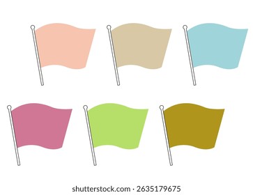 A set of flags in gentle colors. Perfect for sale flyers. Great for adding text to the flags.