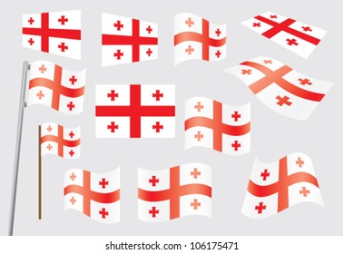 set of flags of Georgia vector illustration