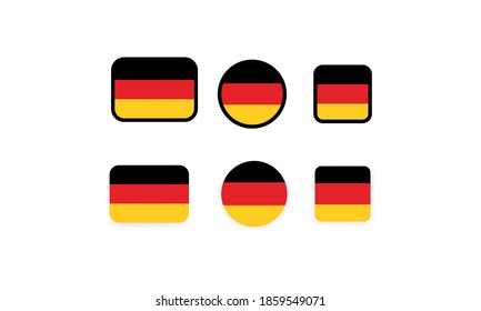 Set von Flaggen von Deutschland. Landesflagge Deutschland. Deutsche Flagge. Deutschland-Symbol. Vektorgrafik. EPS10