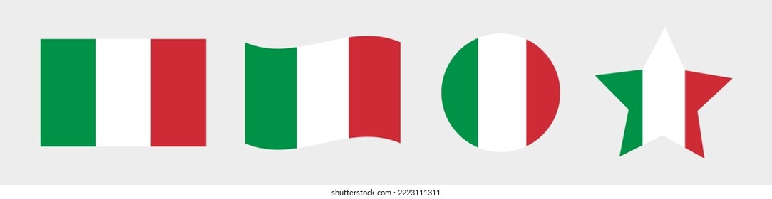Set of Flags of Italy icon. Vector graphics