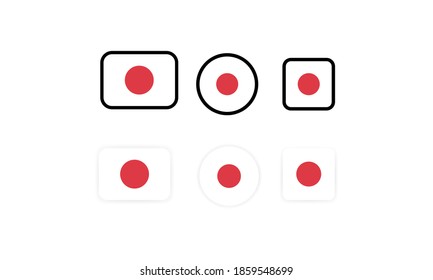 Banderas de Japón. Bandera nacional de Japón. Símbolo japonés. Ilustración vectorial. EPS10