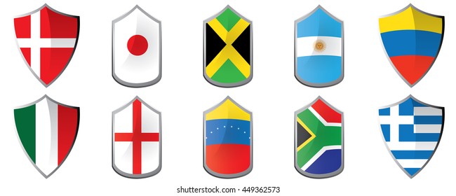 Set of flags, labels, eps 10, Vector illustration