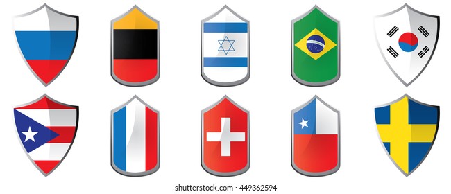 Set of flags, labels, eps 10, Vector illustration