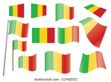 set of flags of Mali vector illustration
