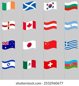 Set of flags of national countries vector ilustrator