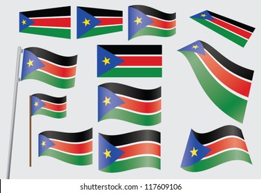 set of flags of South Sudan vector illustration