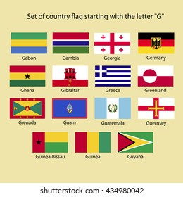 Set of flags starting with the letter "G"