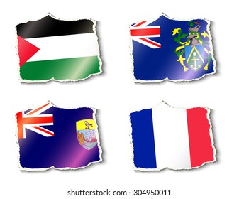 set of flags, vector illustration