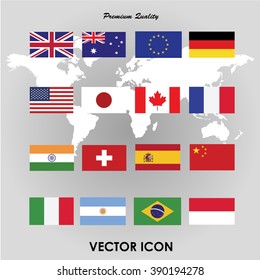 Set of flags. Vector illustration