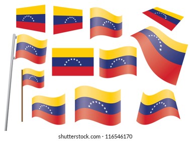 set of flags of Venezuela vector illustration
