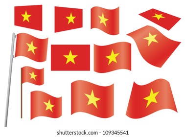 set of flags of Vietnam vector illustration