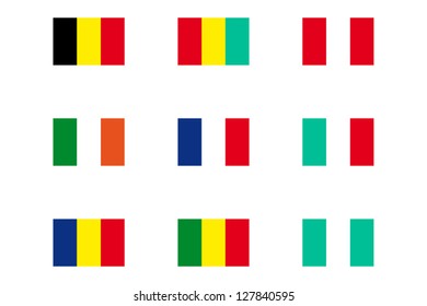 Set of flags of the world