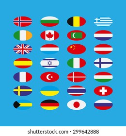 Set of flags of the world. Simple vector flags of the countries.