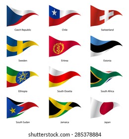 Set Flags World Sovereign States Triangular Stock Vector (Royalty Free ...