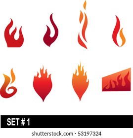 set of flame icons #1