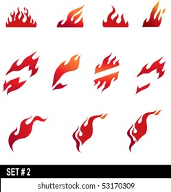 set of flame icons #2