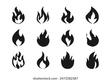 
set of flame icons, illustration of papi flame in flat style, flame vector