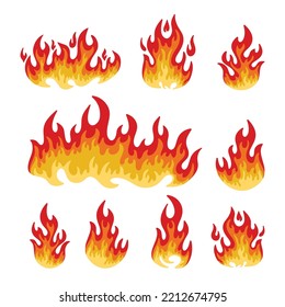 Set of flame illustration vector