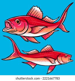 Set of Flame Snapper fish for premium pack