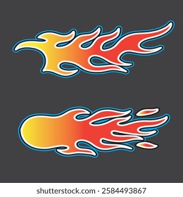 set of flames good for sticker, decals, airbrush design, element design, etc