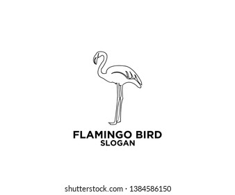 set flamingo outline with white background logo icon designs vector illustration sign silhouette
