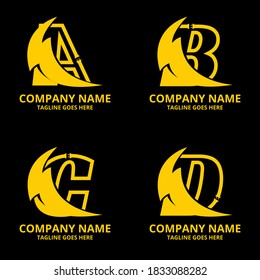 Set flash initial letter  Logo Icon Template. Illustration vector graphic. Design concept Electrical Bolt With letter symbol. Perfect for corporate, technology, initial , more technology brand identit