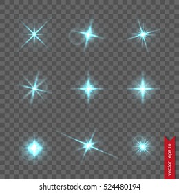Set of flash lights and shiny glitter