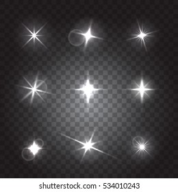 Set of flash lights and shiny glitter