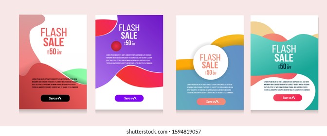 set of flash sales of modern banners, template design for a special offer for the sale of advertising banners