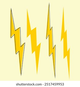 Conjunto de ícone de flash ou de vetor de trovão