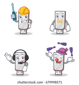 Set of flashdisk character with automotive silent headphone juggling