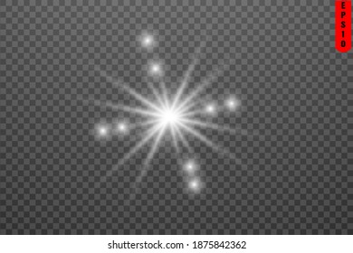 set of flashes of light ray of stars