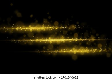 Set of flashes, Lights and Sparkles on a transparent background. Bright gold flashes and glares. Abstract golden lights isolated Bright rays of light. Glowing lines. Vector illustration eps 10