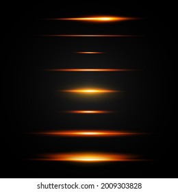 Set of flashes, Lights and Sparkles on a transparent background. Bright gold flashes and glares. Abstract