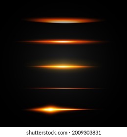 Set of flashes, Lights and Sparkles on a transparent background. Bright gold flashes and glares. Abstract