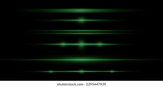 
A set of flashes, lights and sparkles on a black background. Bright flashes and glare. Abstract isolated lights Bright rays of light. Glowing lines. Vector illustration eps 10